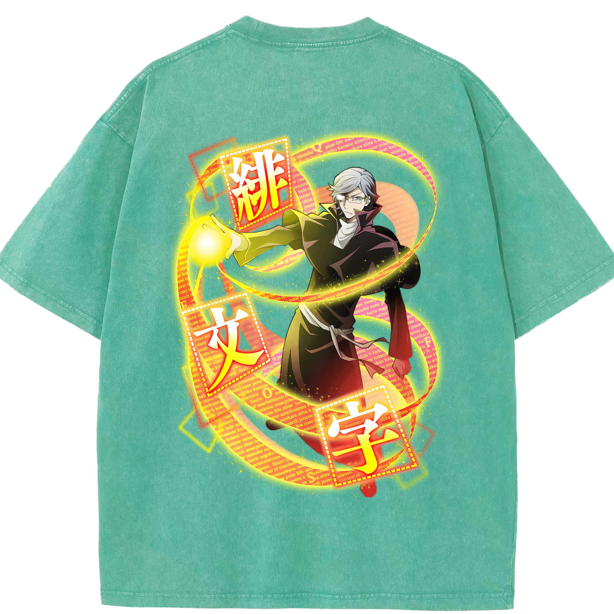 （画像用） 文豪ストレイドッグス Bungo Stray Dogs 綿100% ヴィンテージ風 半袖Tシャツ（背面プリント）